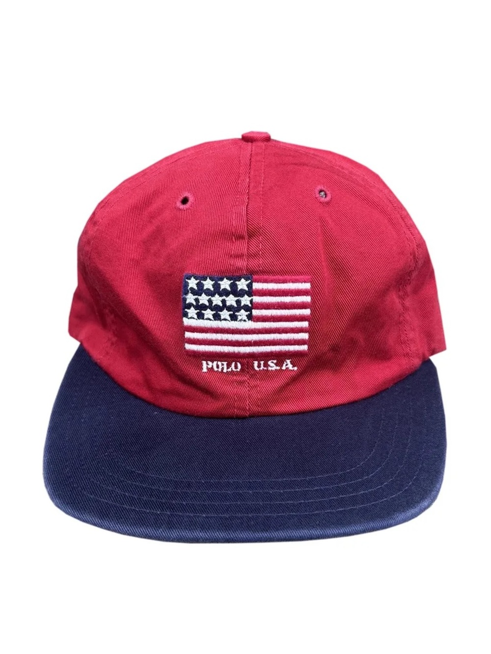 Vintage Polo Sport Ralph Lauren USA Two Toned Strapback NWT